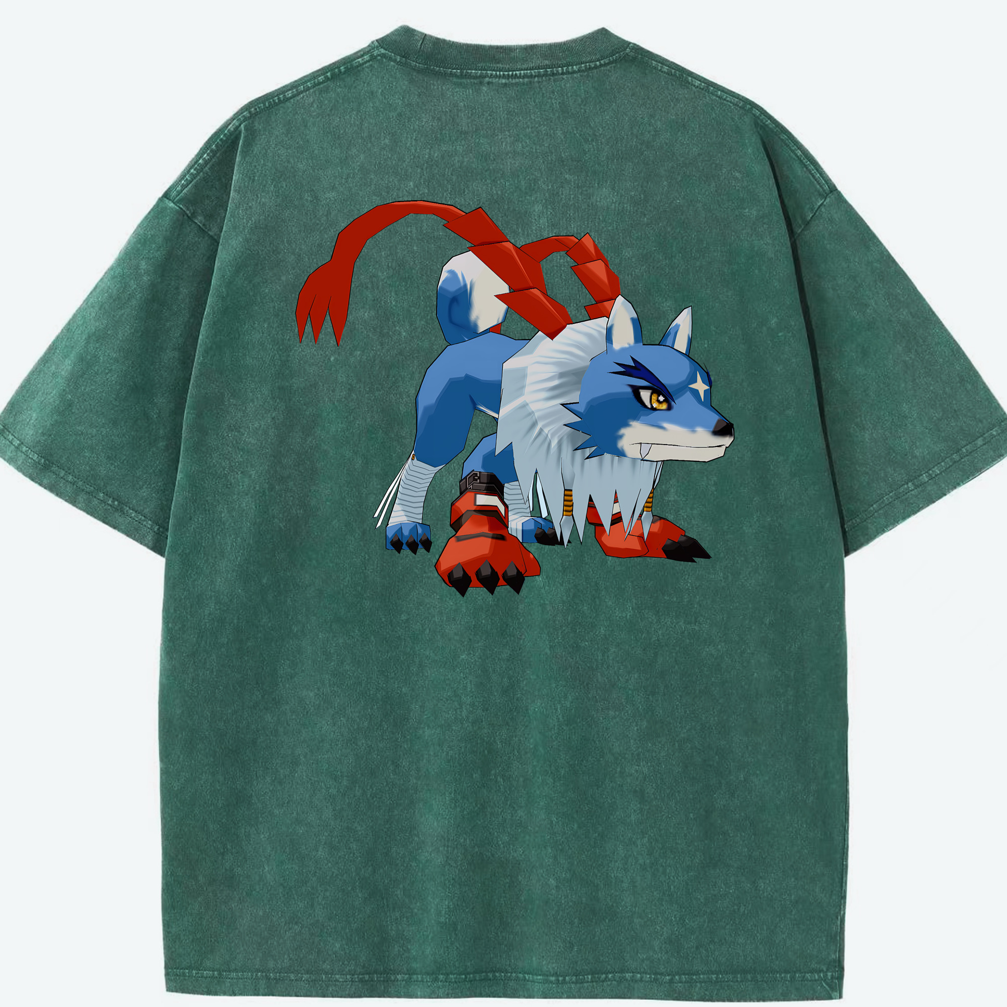 （画像用） Digimon デジタルモンスター/デジモン 綿100% ヴィンテージ風 半袖Tシャツ（背面プリント）